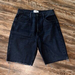 Frame Denim Black Jean Shorts Casual Cut-Off